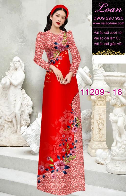Vải áo dài hoa 3D