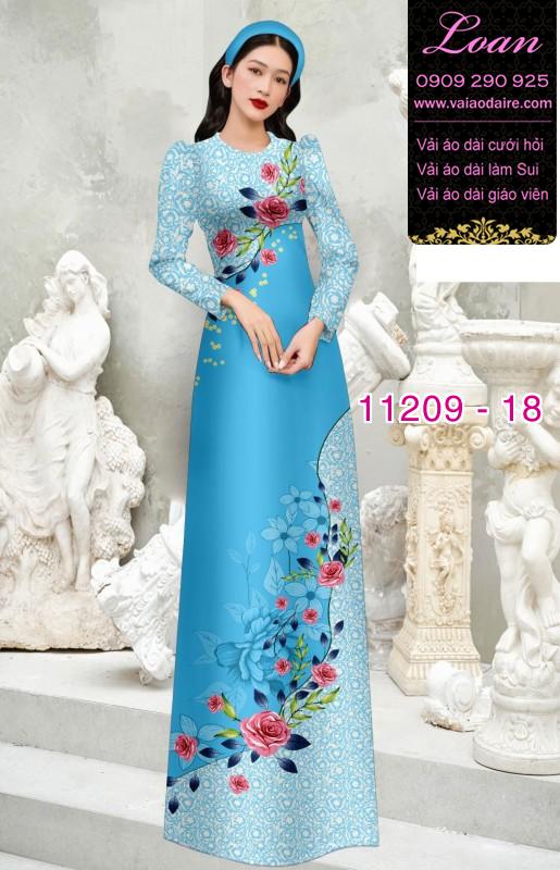 Vải áo dài hoa 3D