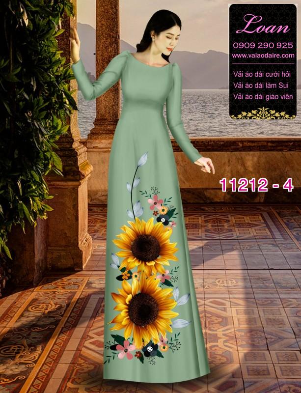 Vải áo dài hoa hướng dương