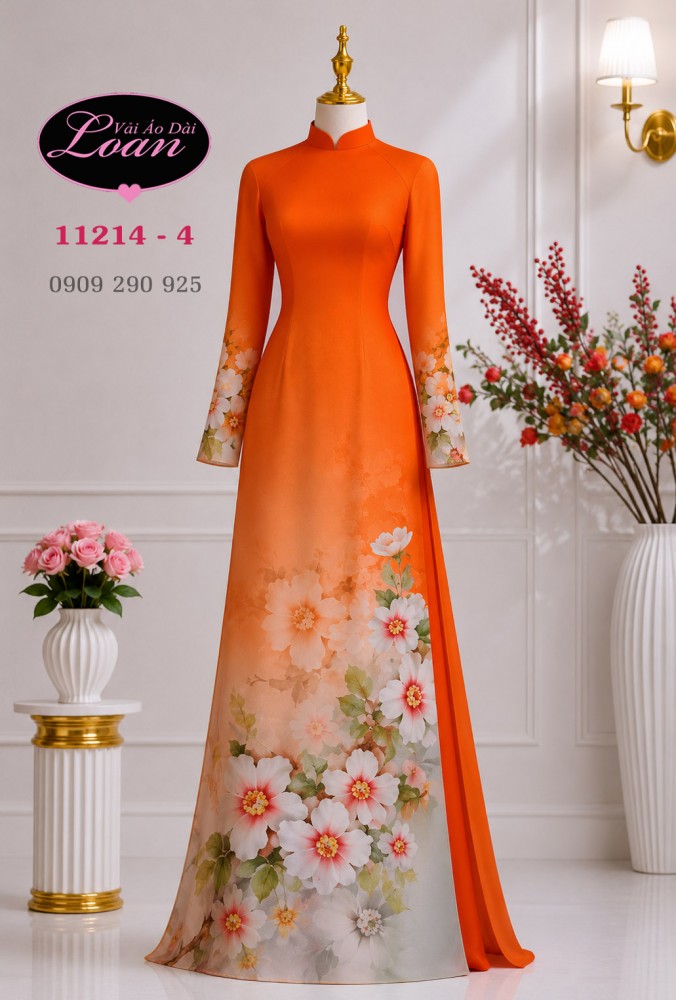 Vải áo dài hoa nhí