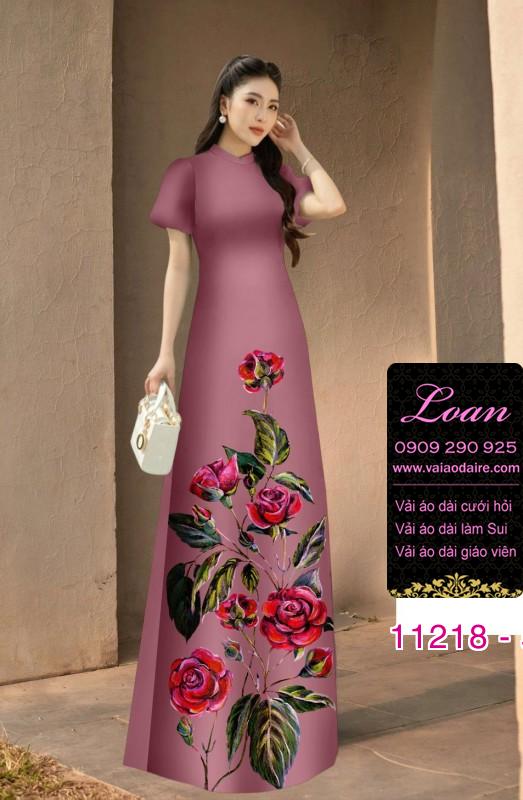 Vải áo dài hoa 3D Vải áo dài hoa 3D