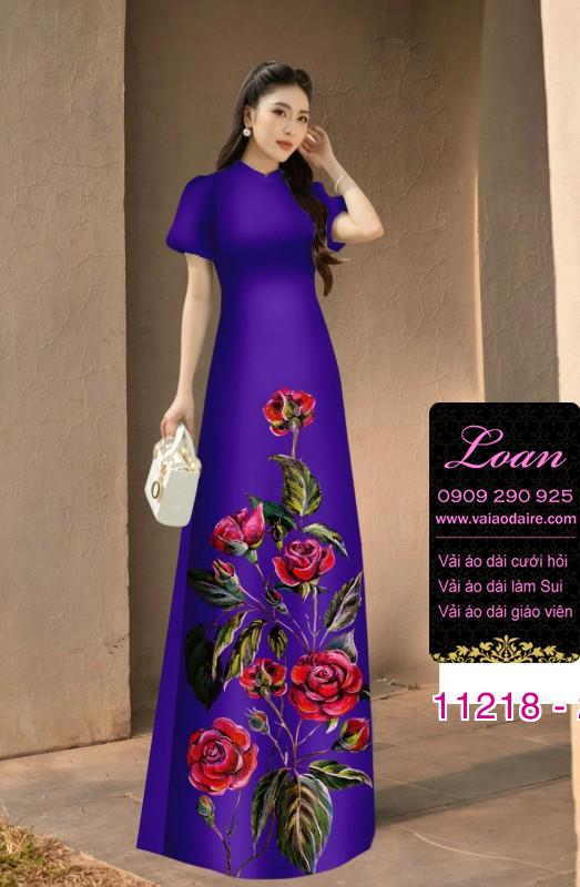 Vải áo dài hoa 3D Vải áo dài hoa 3D