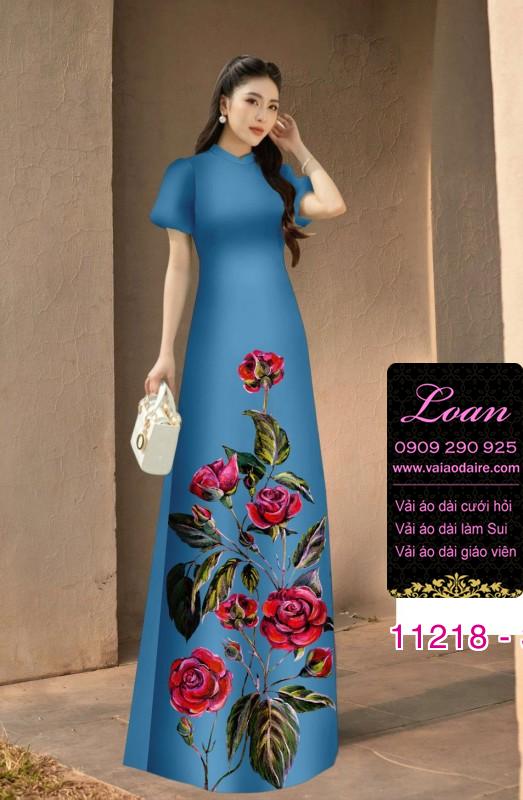Vải áo dài hoa 3D Vải áo dài hoa 3D
