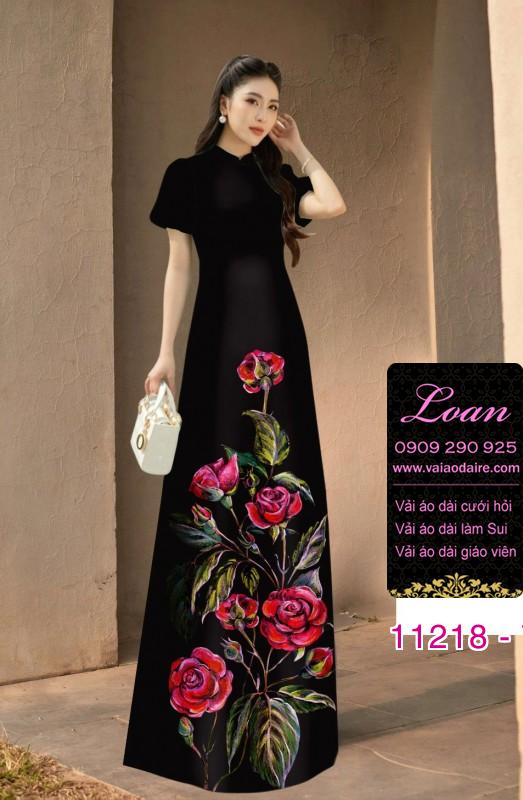 Vải áo dài hoa 3D Vải áo dài hoa 3D