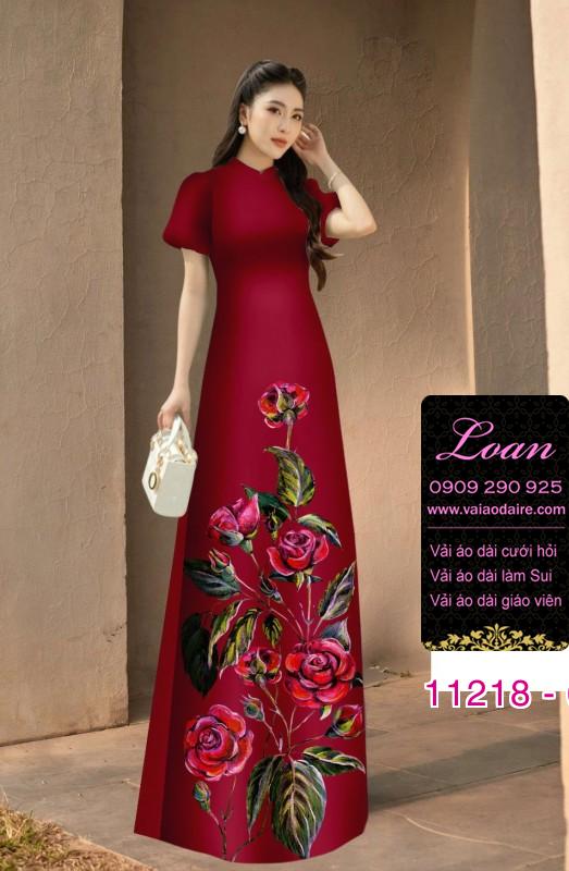 Vải áo dài hoa 3D Vải áo dài hoa 3D