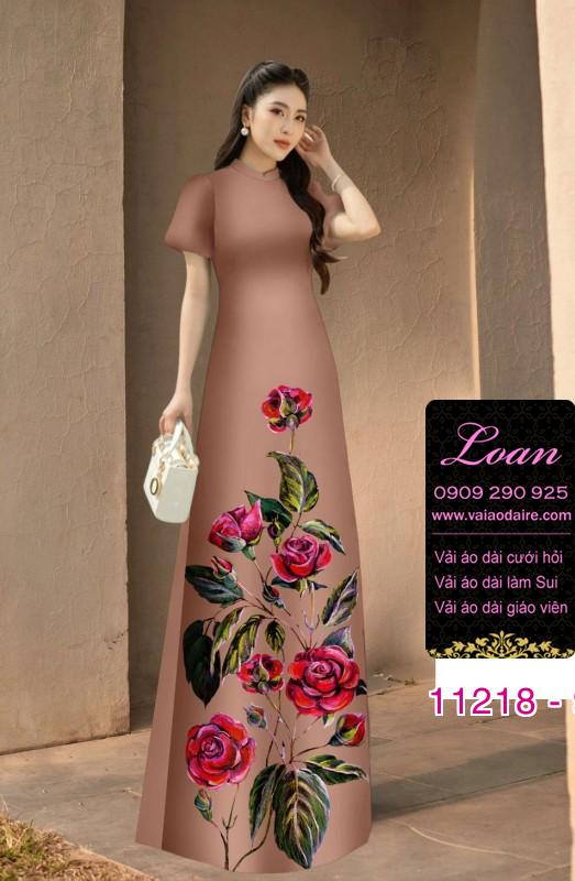 Vải áo dài hoa 3D Vải áo dài hoa 3D