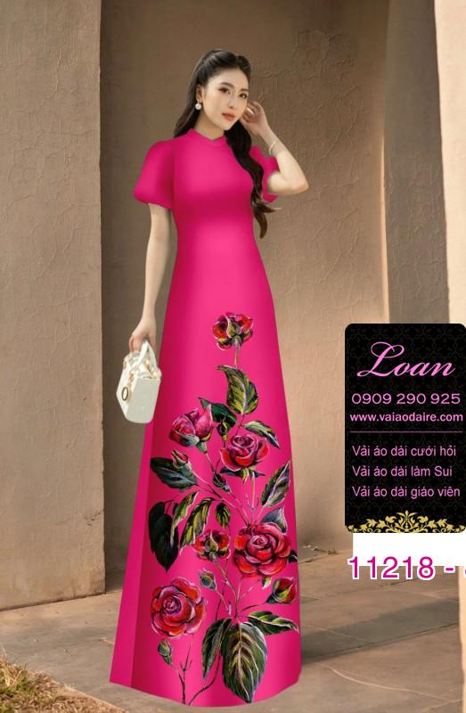 Vải áo dài hoa 3D Vải áo dài hoa 3D