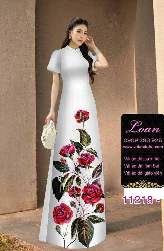 Vải áo dài hoa 3D Vải áo dài hoa 3D