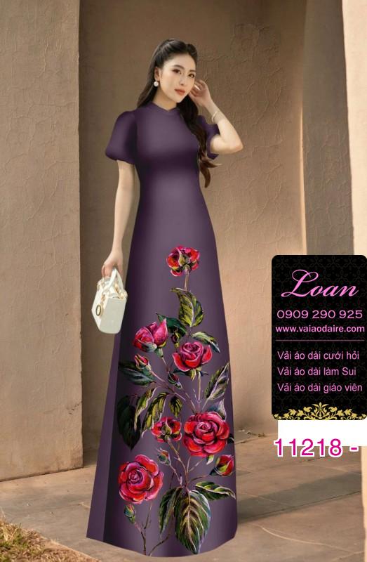Vải áo dài hoa 3D Vải áo dài hoa 3D