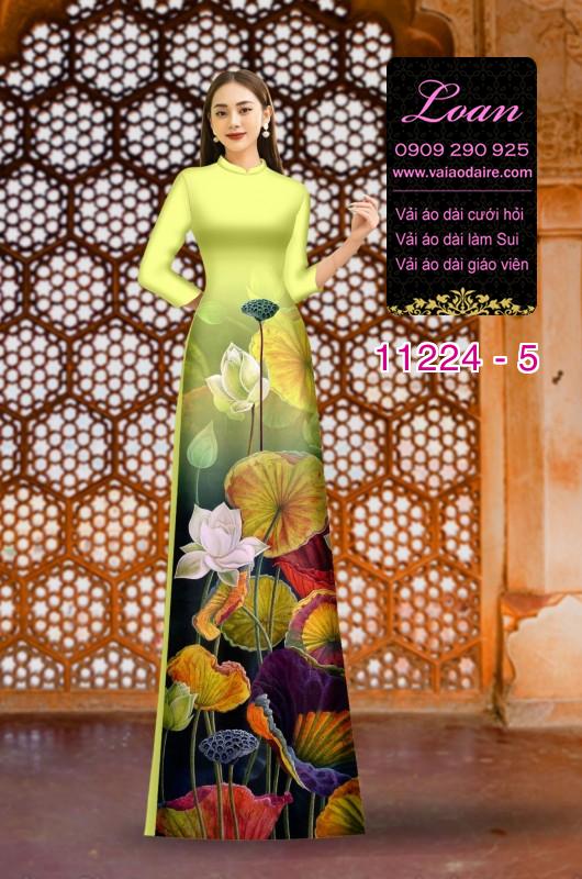 Vải áo dài hoa 3D