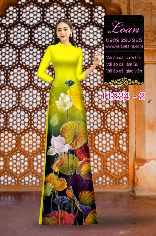 Vải áo dài hoa 3D