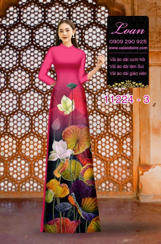 Vải áo dài hoa 3D