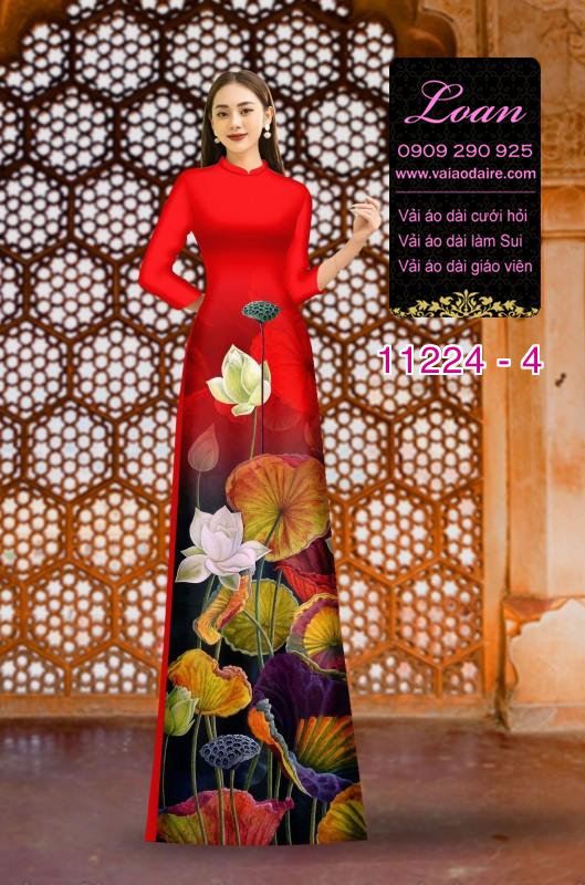 Vải áo dài hoa 3D