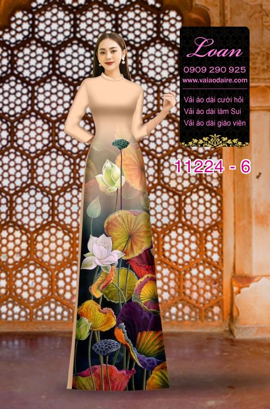 Vải áo dài hoa 3D