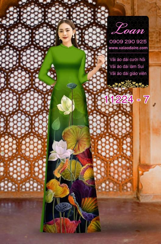 Vải áo dài hoa 3D