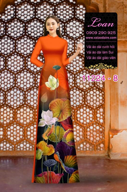 Vải áo dài hoa 3D