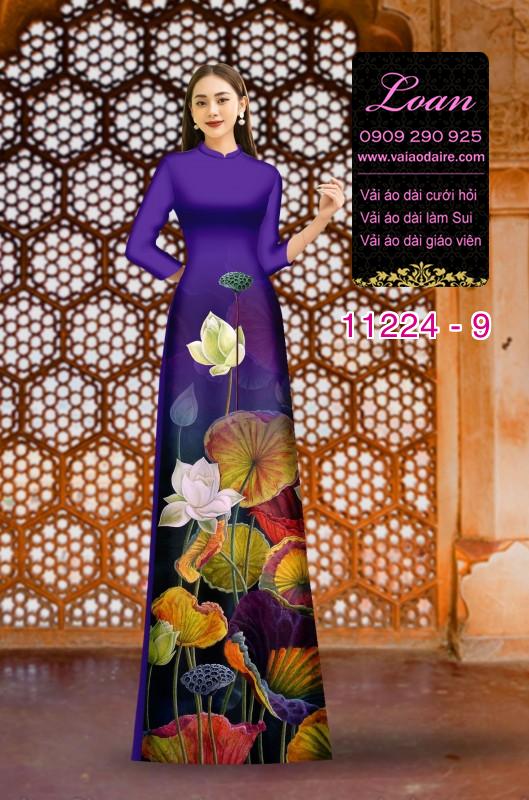 Vải áo dài hoa 3D