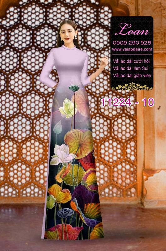 Vải áo dài hoa 3D