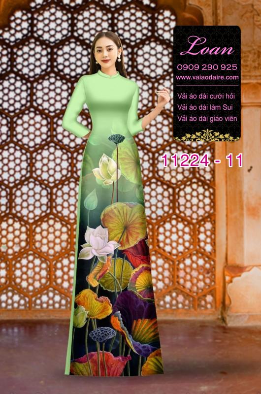 Vải áo dài hoa 3D
