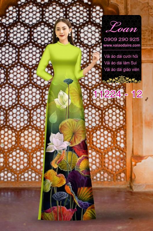 Vải áo dài hoa 3D