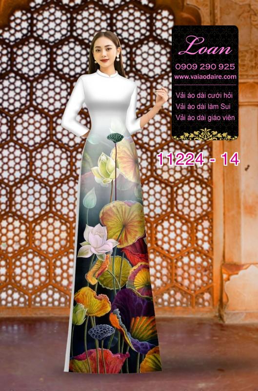 Vải áo dài hoa 3D