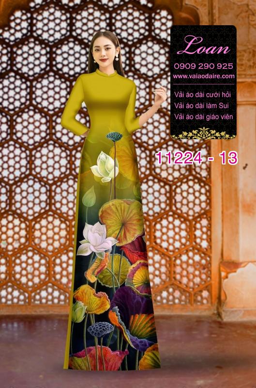 Vải áo dài hoa 3D