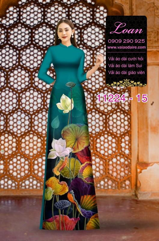 Vải áo dài hoa 3D