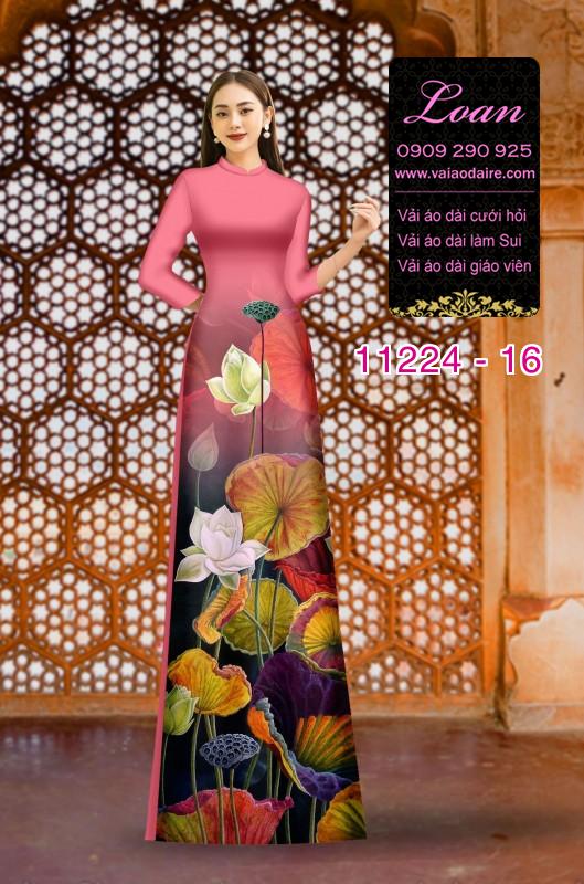 Vải áo dài hoa 3D