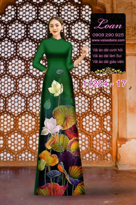Vải áo dài hoa 3D