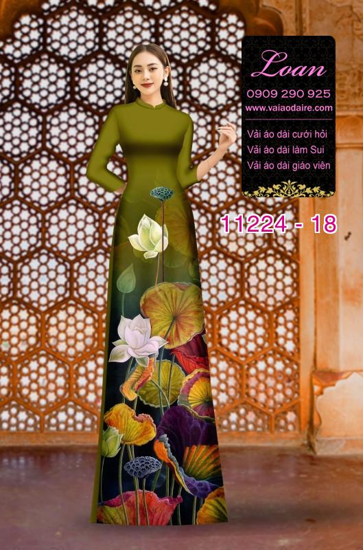 Vải áo dài hoa 3D
