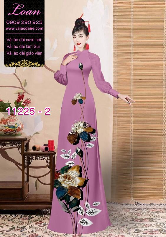 Vải áo dài hoa 3D