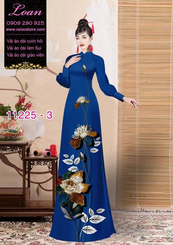 Vải áo dài hoa 3D