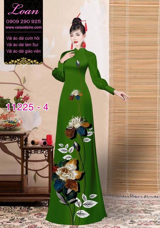 Vải áo dài hoa 3D