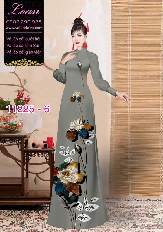 Vải áo dài hoa 3D