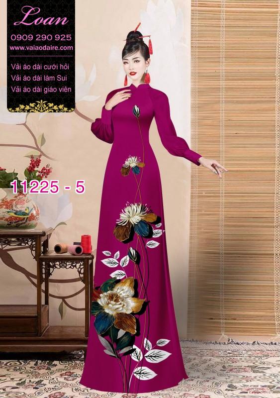 Vải áo dài hoa 3D