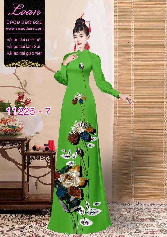 Vải áo dài hoa 3D