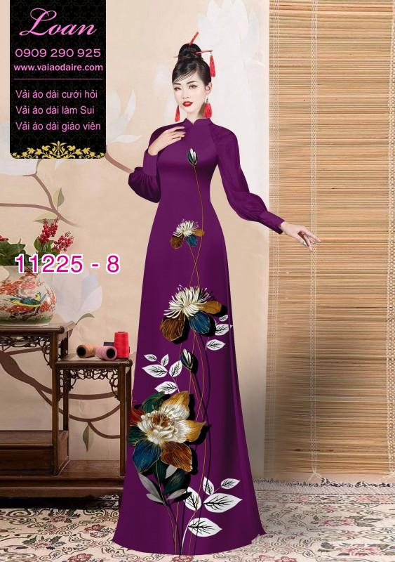 Vải áo dài hoa 3D
