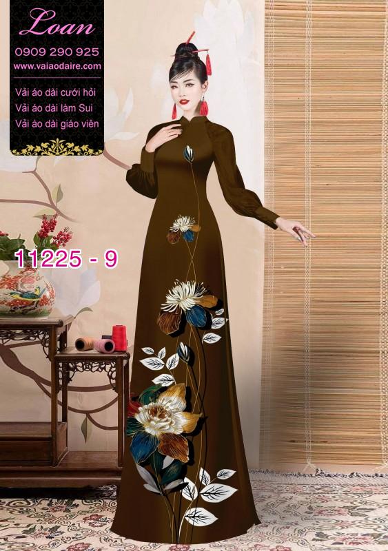 Vải áo dài hoa 3D