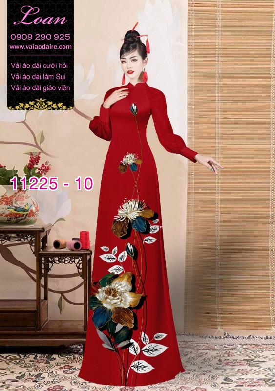Vải áo dài hoa 3D