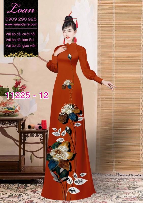 Vải áo dài hoa 3D