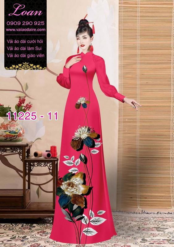 Vải áo dài hoa 3D