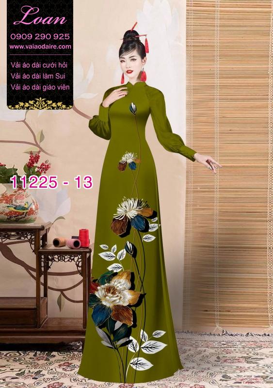 Vải áo dài hoa 3D