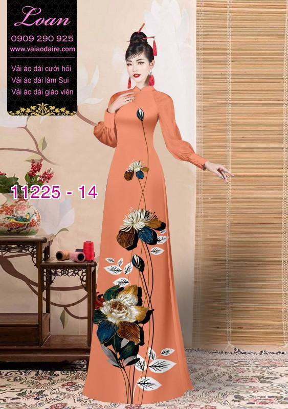 Vải áo dài hoa 3D