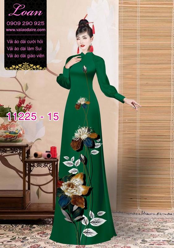 Vải áo dài hoa 3D