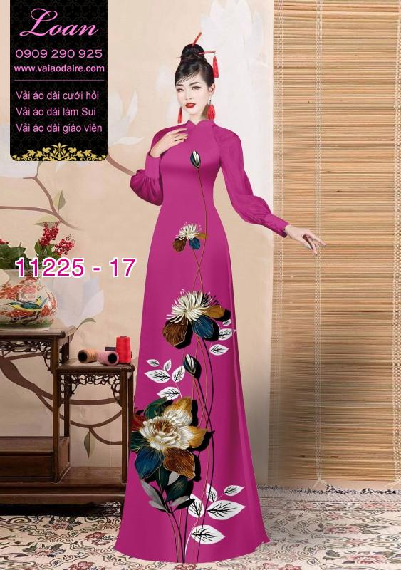 Vải áo dài hoa 3D