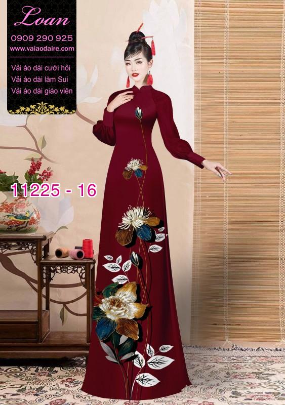 Vải áo dài hoa 3D
