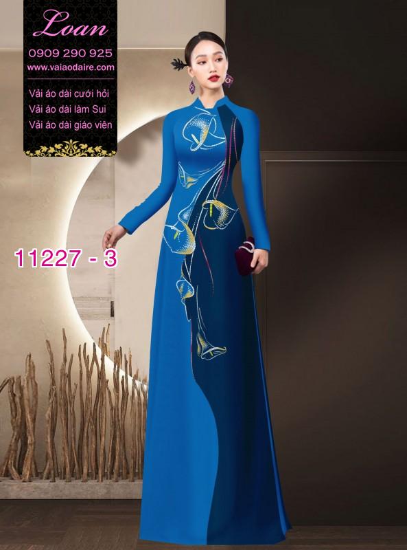 Vải áo dài hoa 3D
