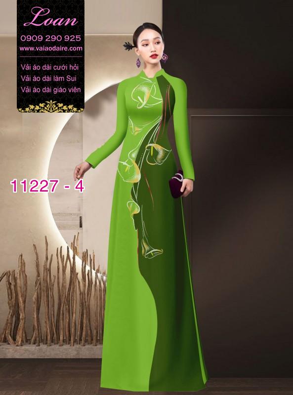 Vải áo dài hoa 3D