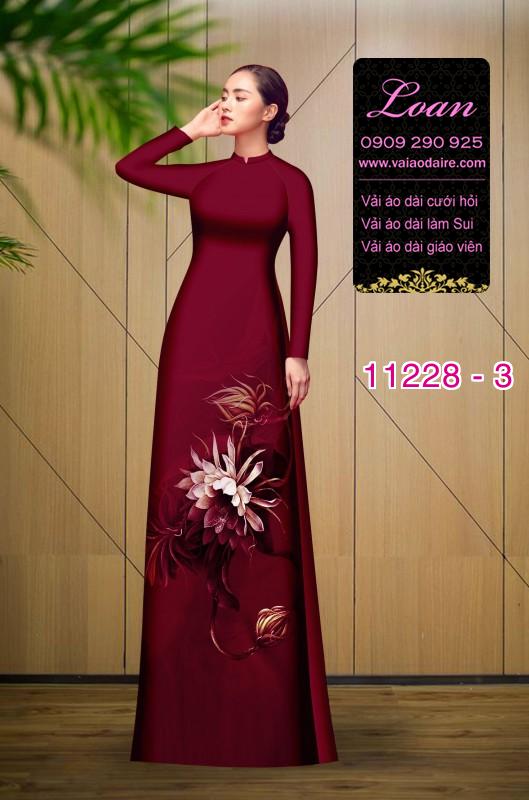 Vải áo dài hoa 3D