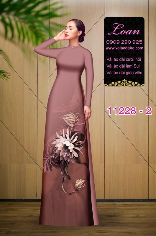 Vải áo dài hoa 3D